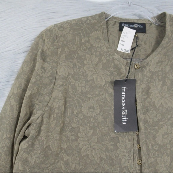 FRANCESS RITA Vintage Sheer Layered Floral Button Front Blouse Tunic Size 10 - Picture 7 of 13